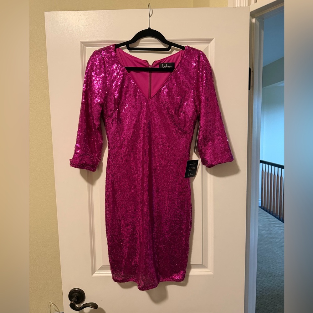 Lulus Pink Sequin dress size Medium
